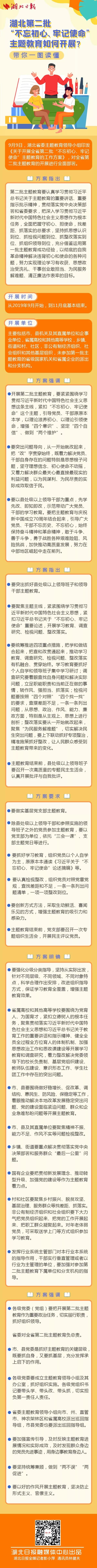 帶你一圖讀懂湖北第二批“不忘初心、牢記使命”主題教育如何開展